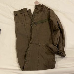 Free People Olive Jumpsuit